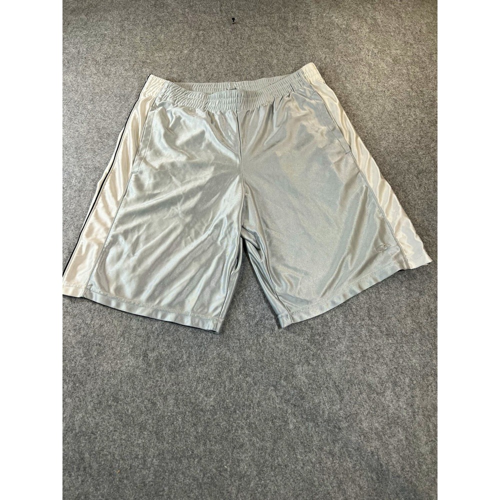 Champion Men's Gray Mesh Basketball Athletic Shorts Size M Drawstring